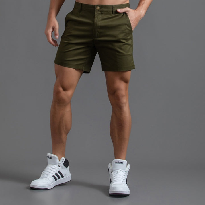 Shorts chino décontractés pour homme en coton et polyester