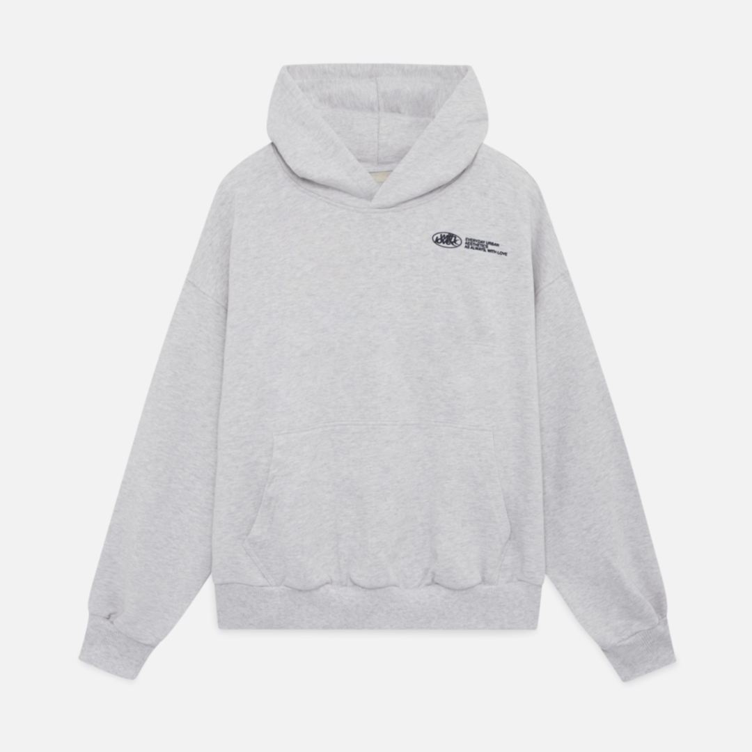 Sweat à capuche unisexe en mélange de coton, manches longues, poignets élastiques