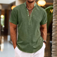Men's Polo Shirt V-Neck Regular Fit Short Sleeve Casual