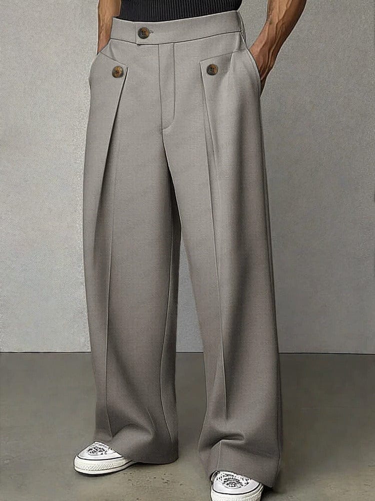 Men's Wide-Leg Trousers Pants Back