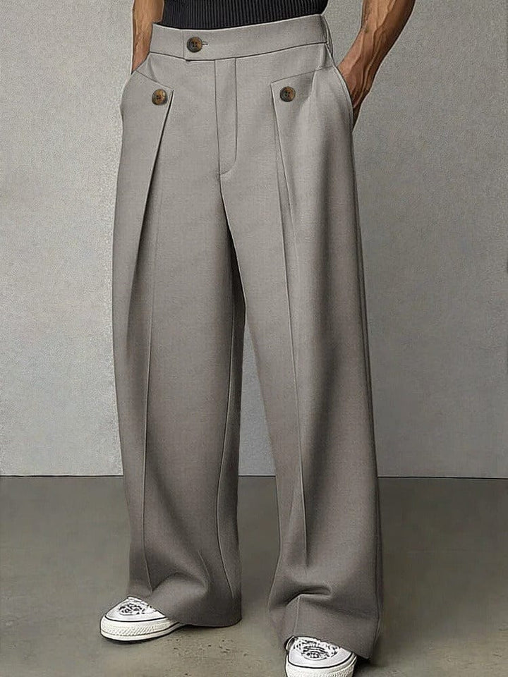 Men's Wide-Leg Trousers Pants Back