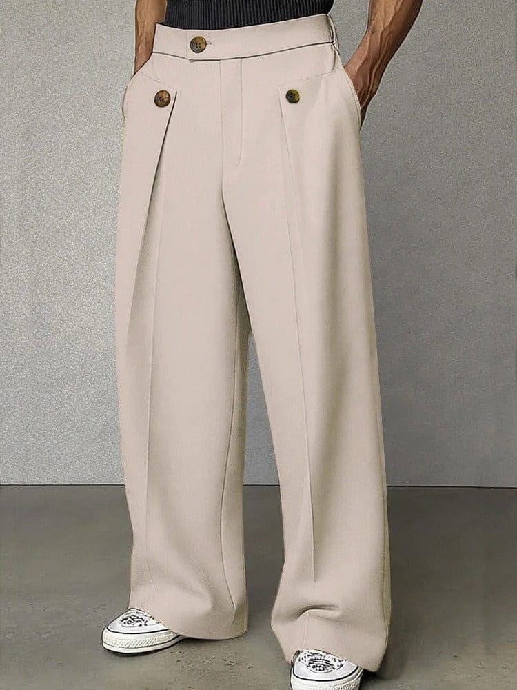 Men's Wide-Leg Trousers Pants Side