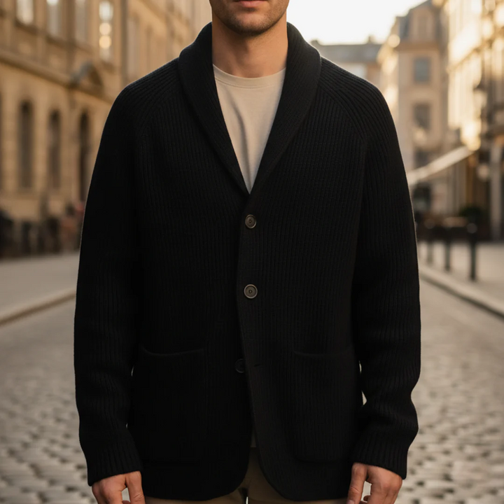 Herren Cardigan mit Knöpfen aus Polyester | Vestea