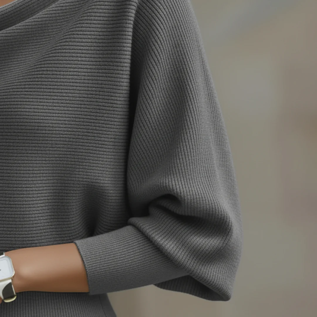 Women Wide Neckline Soft Fabric Elegant Dress