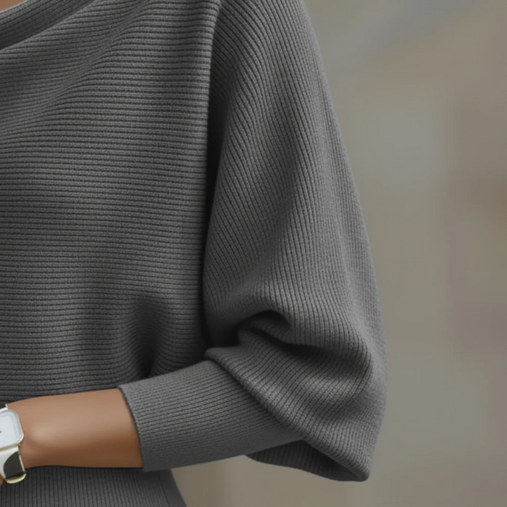 Women Wide Neckline Soft Fabric Elegant Dress