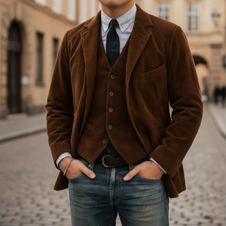 Herren Veloursjacke mit Weste | Vestea