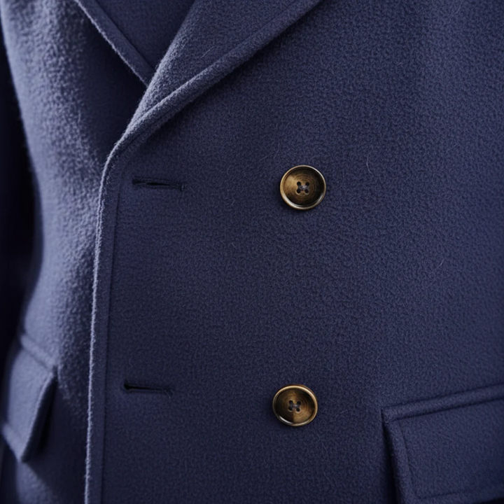 Winter wool coat for men double-breasted | Vestea