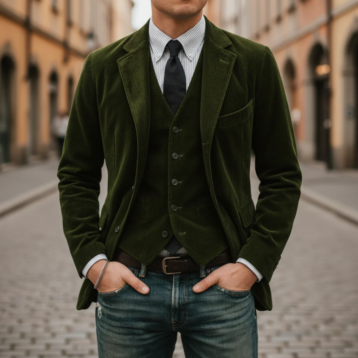 Herren Veloursjacke mit Weste | Vestea