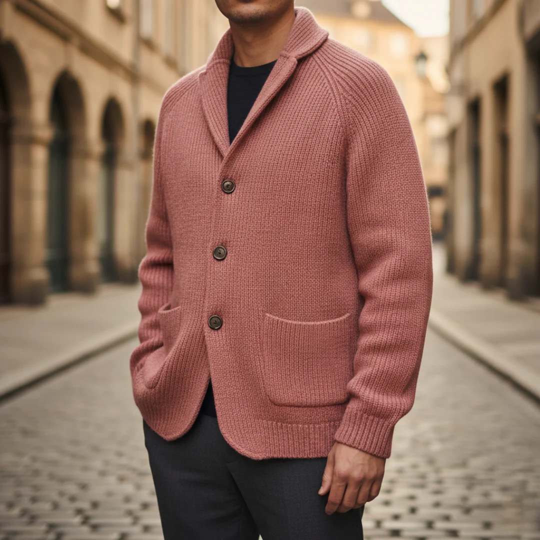 Herren Cardigan mit Knöpfen aus Polyester | Vestea