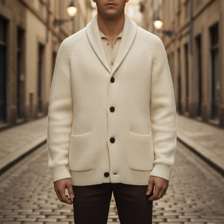 Herren Cardigan mit Knöpfen aus Polyester | Vestea