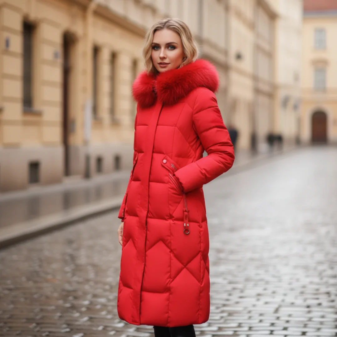 Damen Winterjacke mit Kapuze und Pelzkragen | Vestea