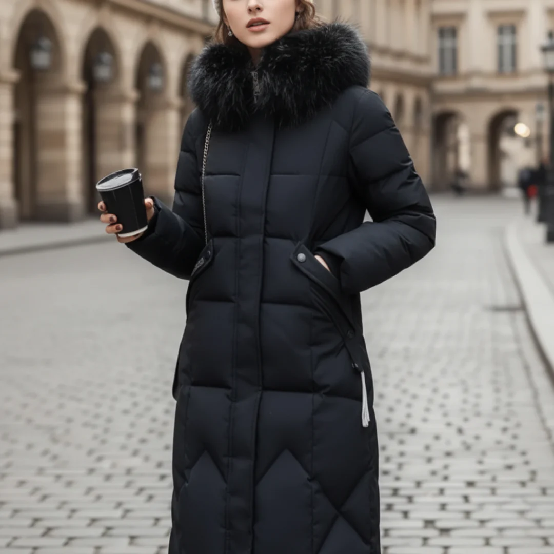 Damen Winterjacke mit Kapuze und Pelzkragen | Vestea