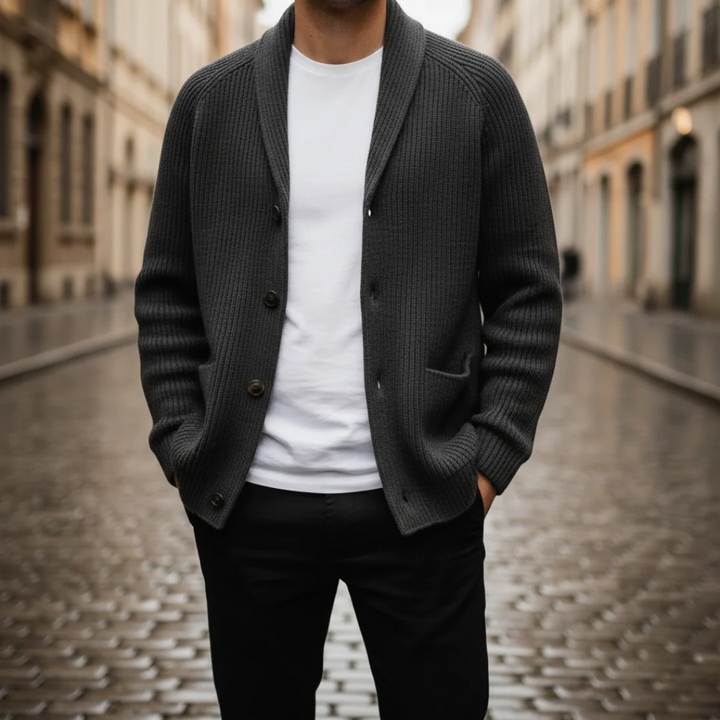 Herren Cardigan mit Knöpfen aus Polyester | Vestea