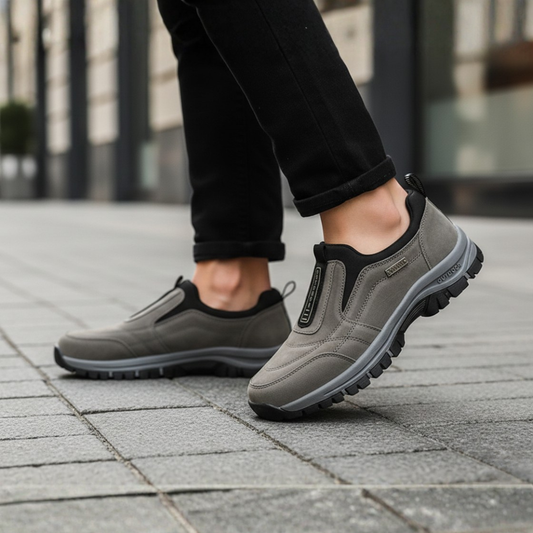 Men Orthopedic Synthetic Suede Slip On Walking Shoes