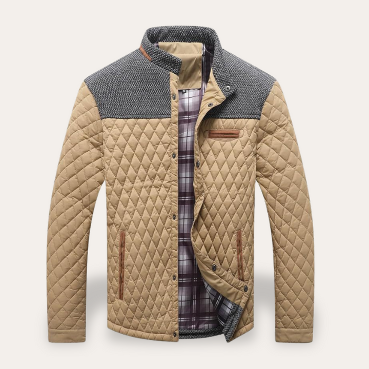 Herren-Steppjacke mit Stehkragen und Strickdetails | Vestea