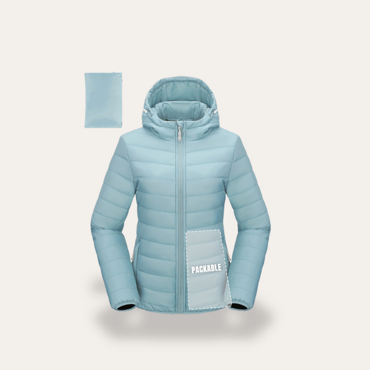 Damen Packable Pufferjacke mit Kapuze | Vestea