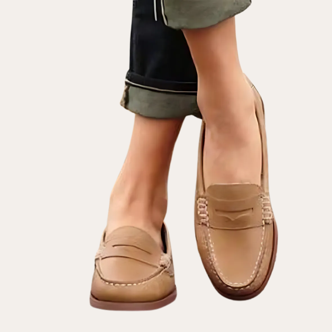 Orthopädische Damen Leder Loafer Slipper Bequem Schuhe | Vestea
