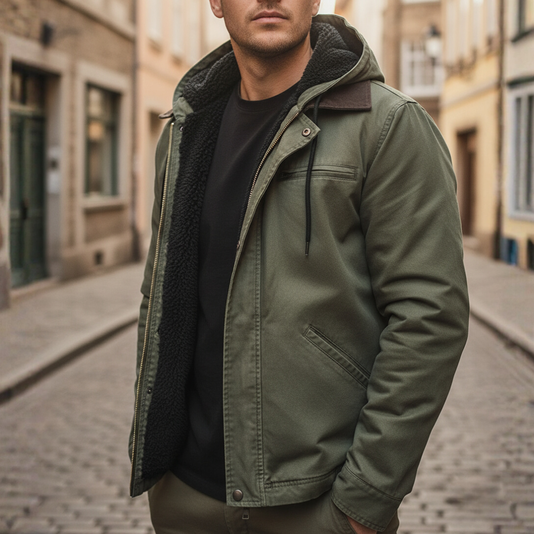 Men's winter jacket with inner fur and durable fabric | Vestea