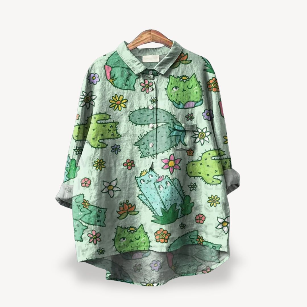 Damen Blumen Langarmhemd Frauen | Vestea