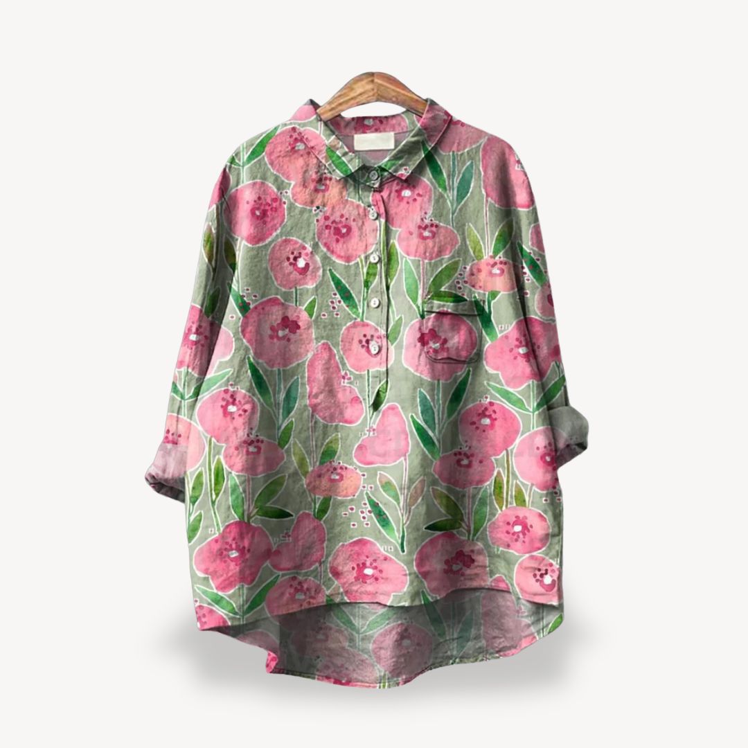 Damen Blumen Langarmhemd Frauen | Vestea