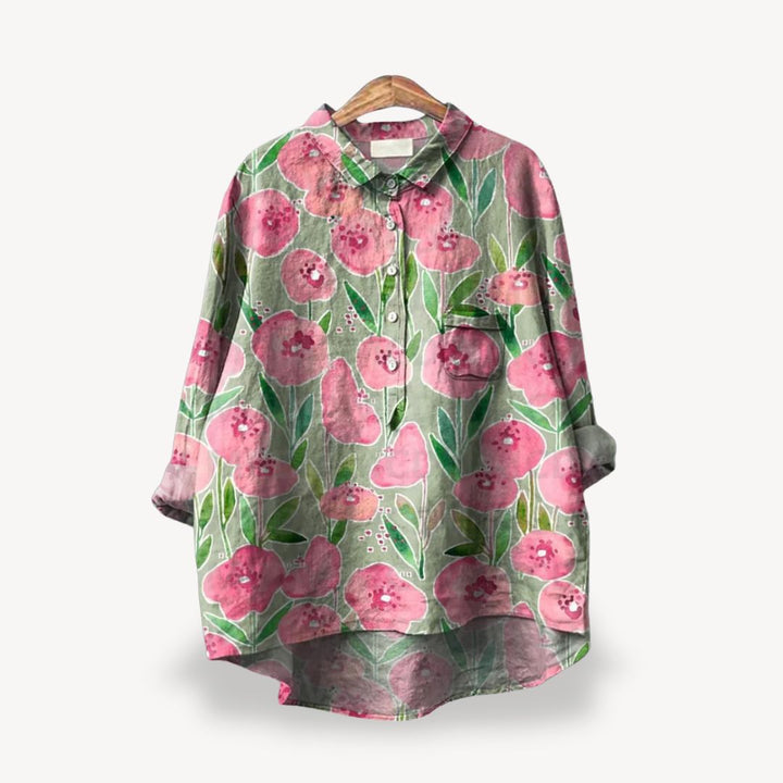Damen Blumen Langarmhemd Frauen | Vestea