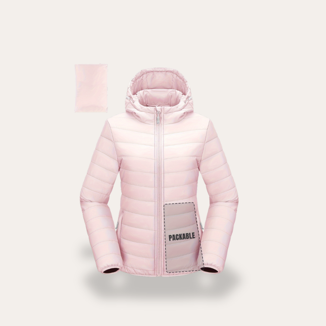 Damen Packable Pufferjacke mit Kapuze | Vestea