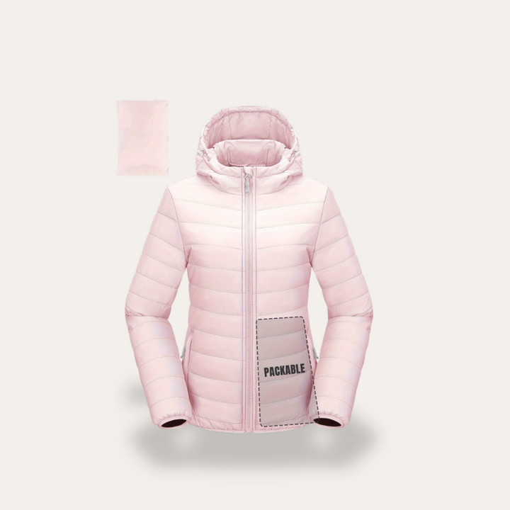 Damen Packable Pufferjacke mit Kapuze | Vestea