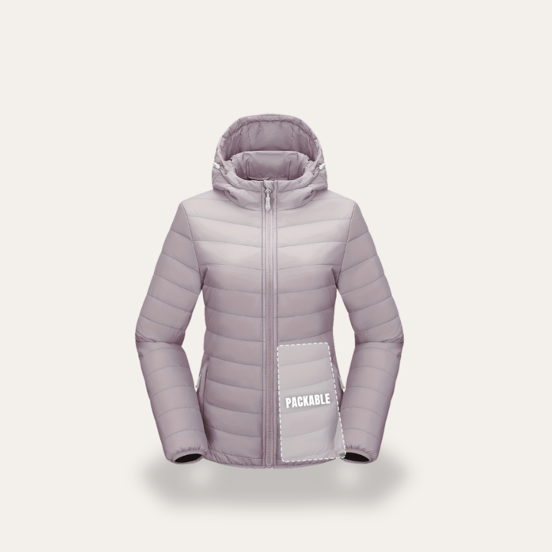 Damen Packable Pufferjacke mit Kapuze | Vestea
