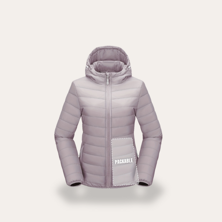 Damen Packable Pufferjacke mit Kapuze | Vestea