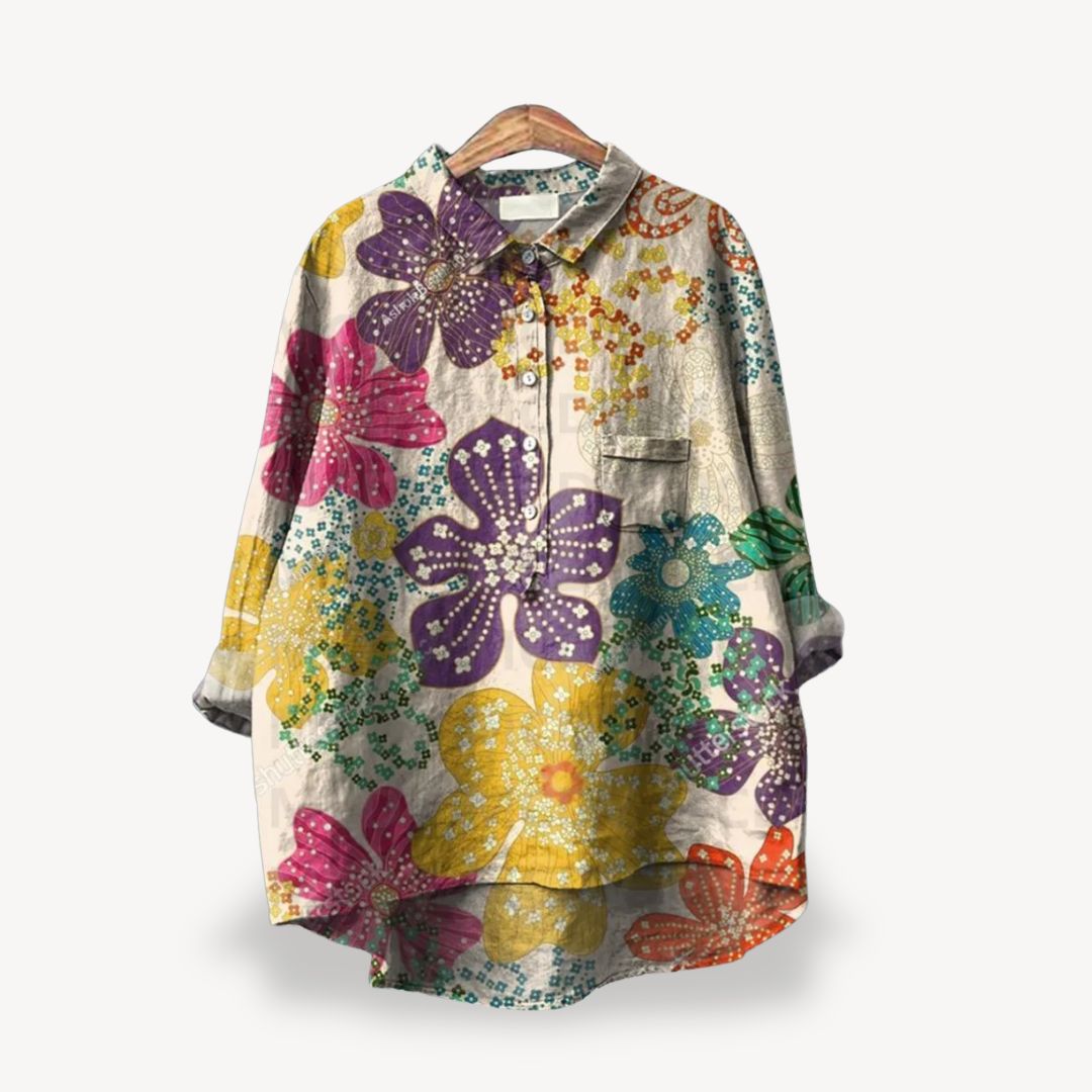 Damen Blumen Langarmhemd Frauen | Vestea