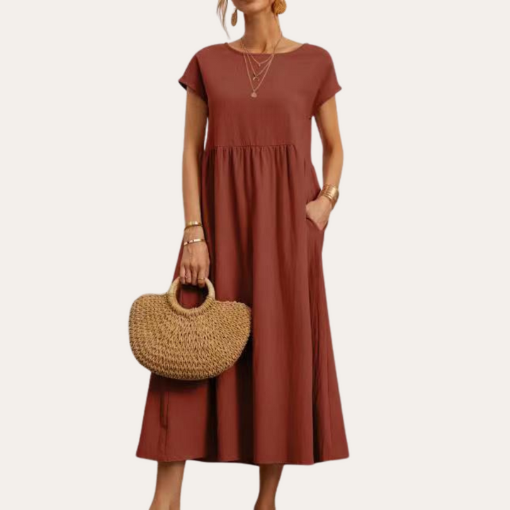 Vestea | Damen Baumwoll-Midikleid