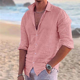 Men's Airy Cotton Linen Shirt Top