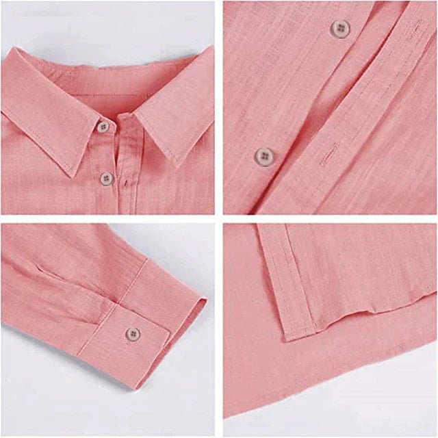 Men's Airy Cotton Linen Shirt Top View 11