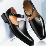 Men's Ankle Strap Leather Sandals | Closed Toe