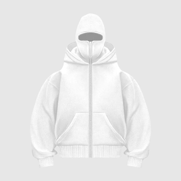 Men's Balaclava Zip Hoodie | Full-Face Streetwear Detail