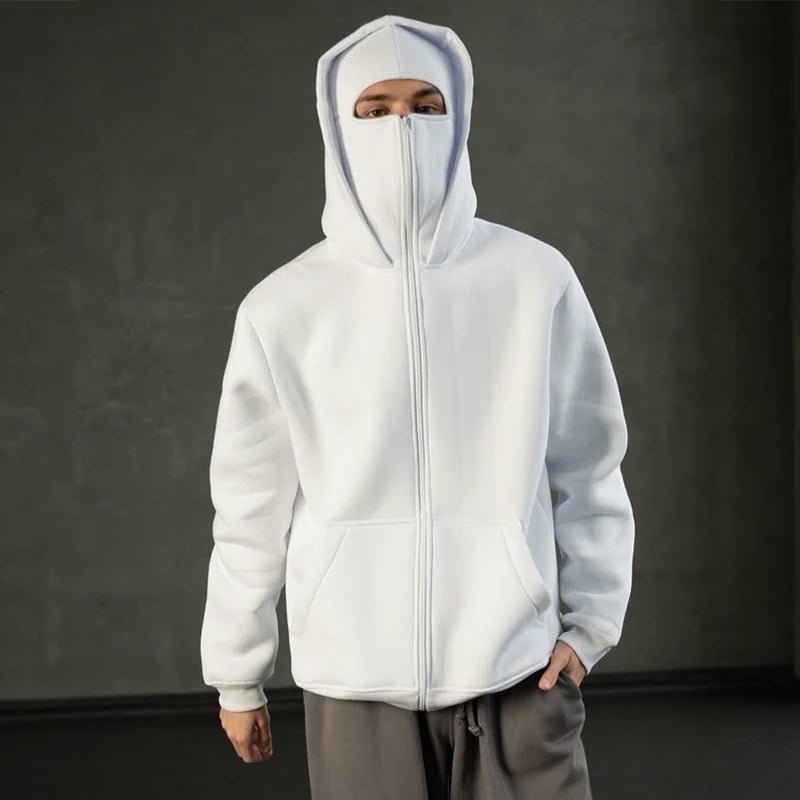Men's Balaclava Zip Hoodie | Full-Face Streetwear Hero