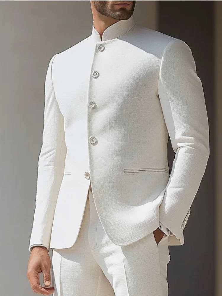Men's Band Collar Nehru Suit Hero