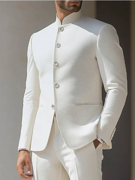 Men's Band Collar Nehru Suit Hero
