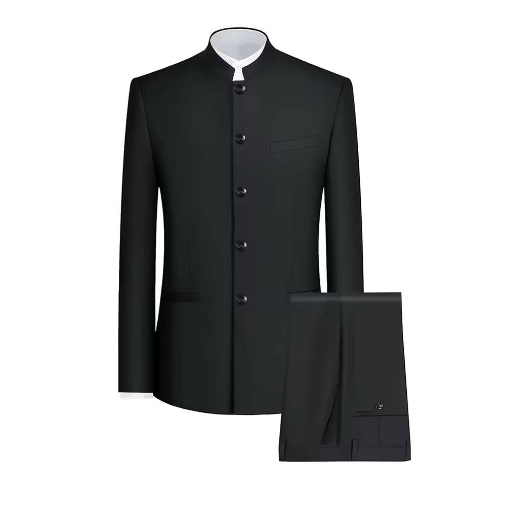Men's Band Collar Nehru Suit Side