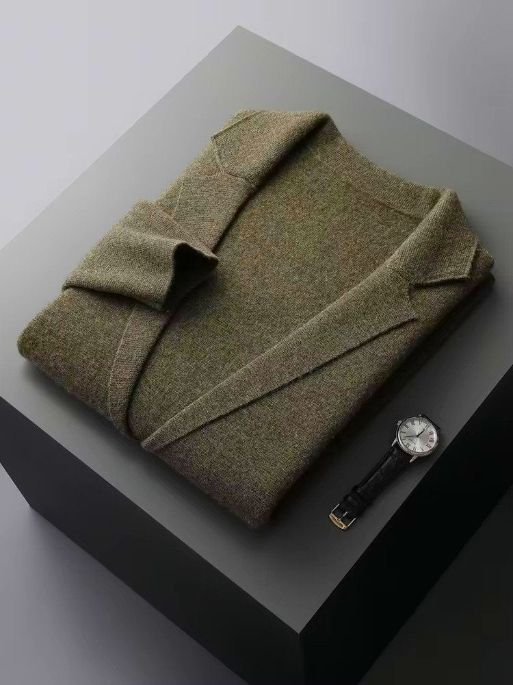 Men's Blazer-Style Cardigan Sweater | Button-Front Knit View 11