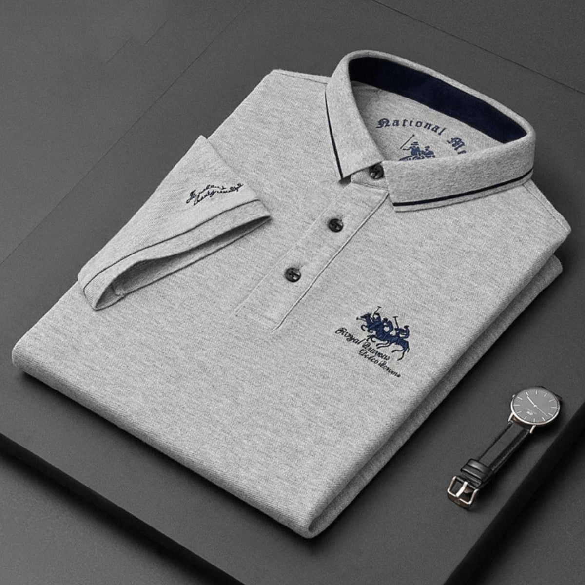 Men's Breathable Embroidered Polo Top Back
