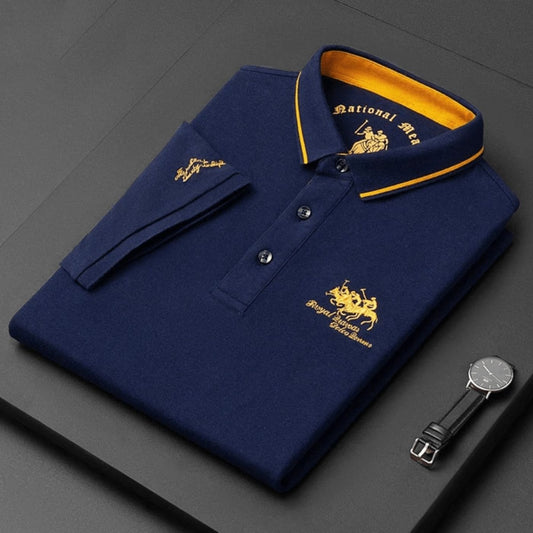 Men's Breathable Embroidered Polo Top Front