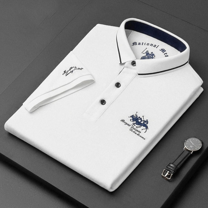 Men's Breathable Embroidered Polo Top Side