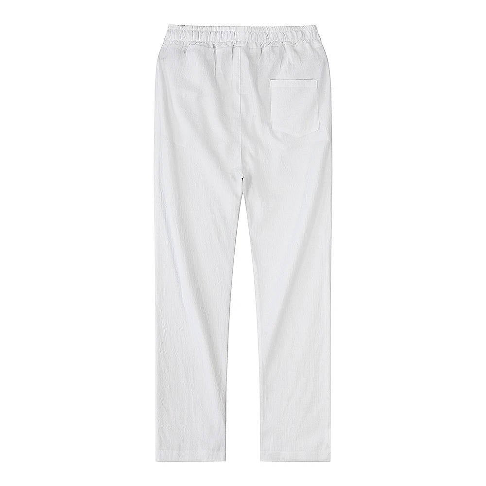 Men's Breathable Lightweight Linen Pants | Color-Block View 18