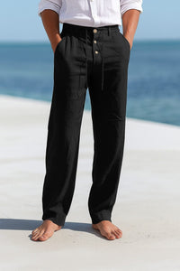 Men's Breathable Linen Chino Pants Back
