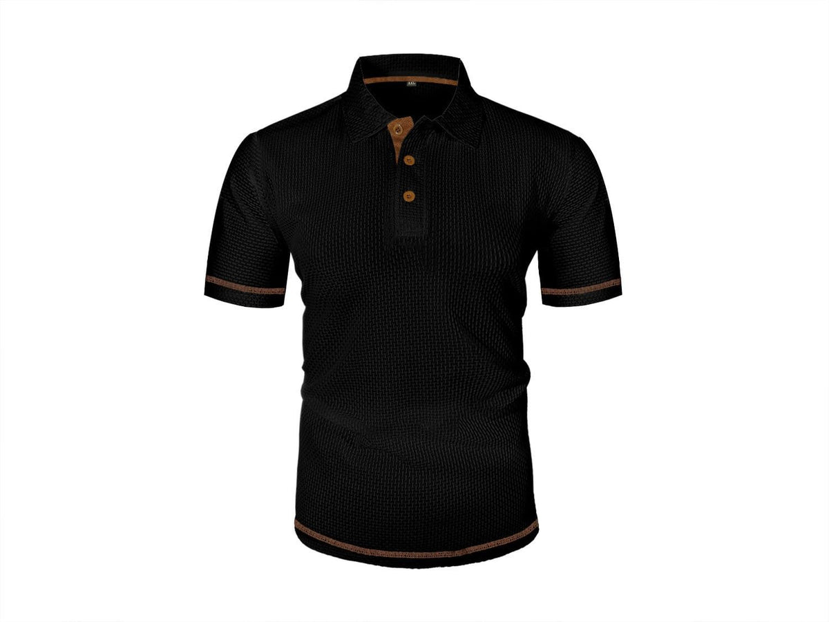 Men's Breathable Modern Waffle Polo Top Alternate