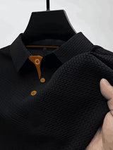 Men's Breathable Modern Waffle Polo Top