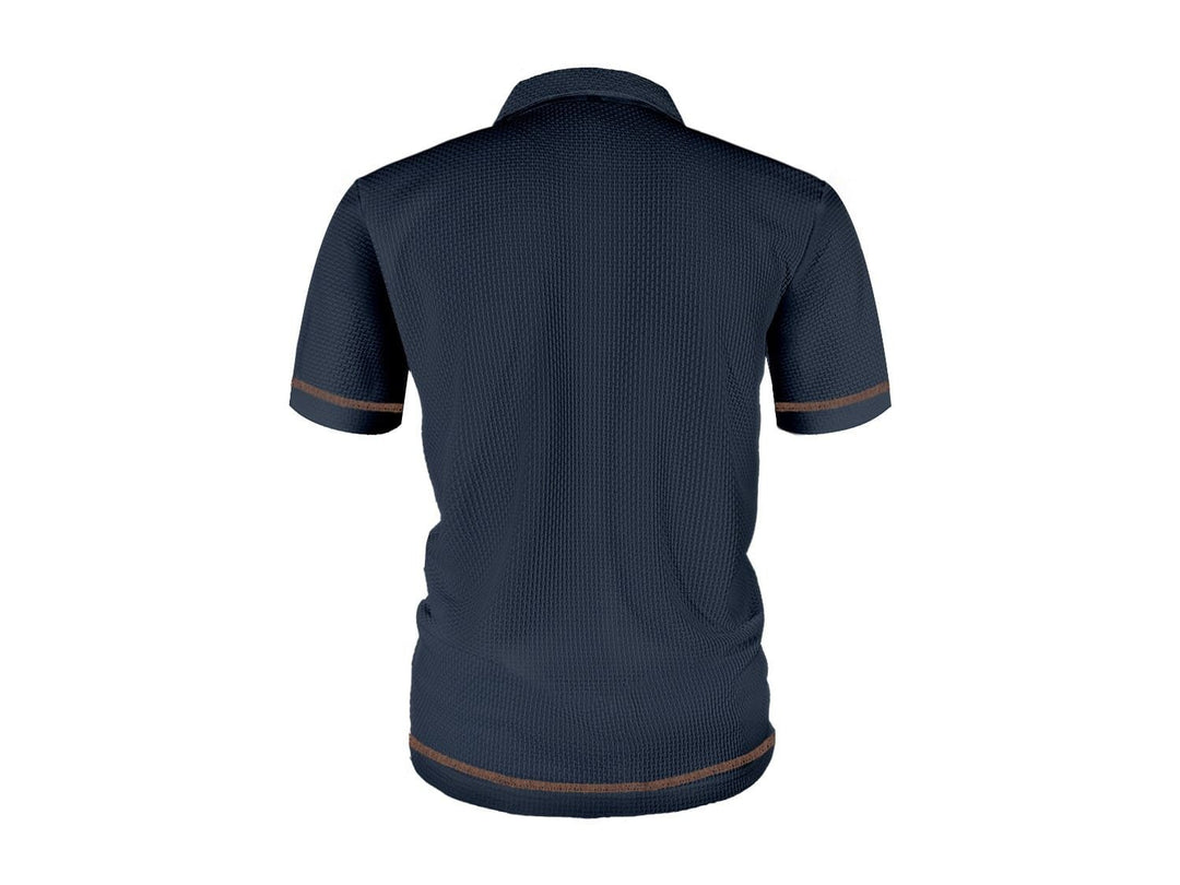 Men's Breathable Modern Waffle Polo Top Full