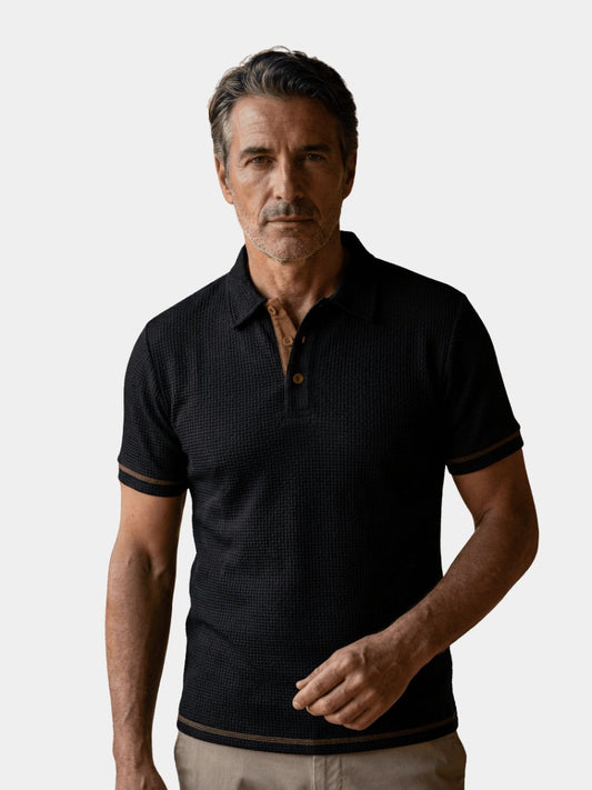 Men's Breathable Modern Waffle Polo Top Hero