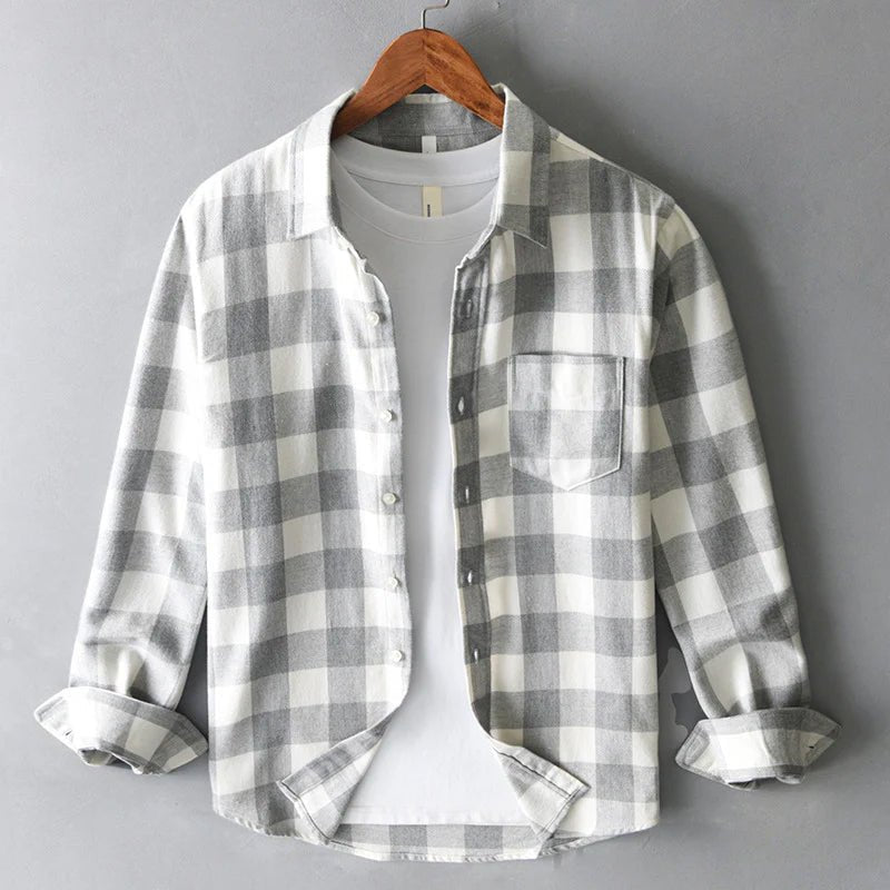Men's Brushed Cotton Check Shirt | Gingham Detail